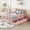 Pink + Wood + Twin, variant on Twin Size Wood Platform Bed with Guardrails on Both Sides and Two Storage Drawers ,White