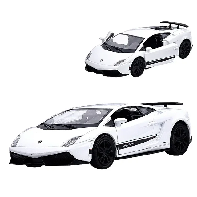 1:36 Lamborghini LP570-4 Sports Car Model Diecast Scale Alloy Metal Pull Back Gift Toys For Children F34 Whitte With box