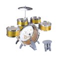 thumbnail image 3 of Juego de batería de jazz para niños, juguetes de percusión, compacto y liviano, juego de batería educativo para niños pequeños, regalo de cumpleaños, oro, 3 of 8