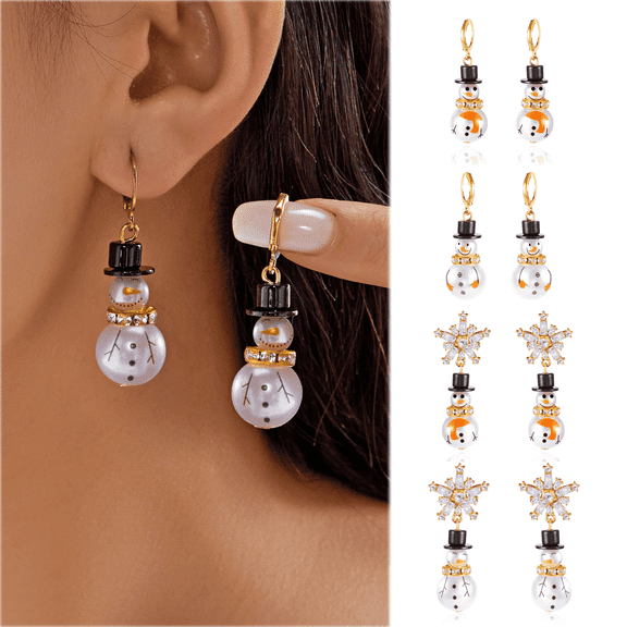 Yoyauz Women's Christmas Earrings Snowman Lightweight Earrings Cute Christmas Party Jewelry Gifts