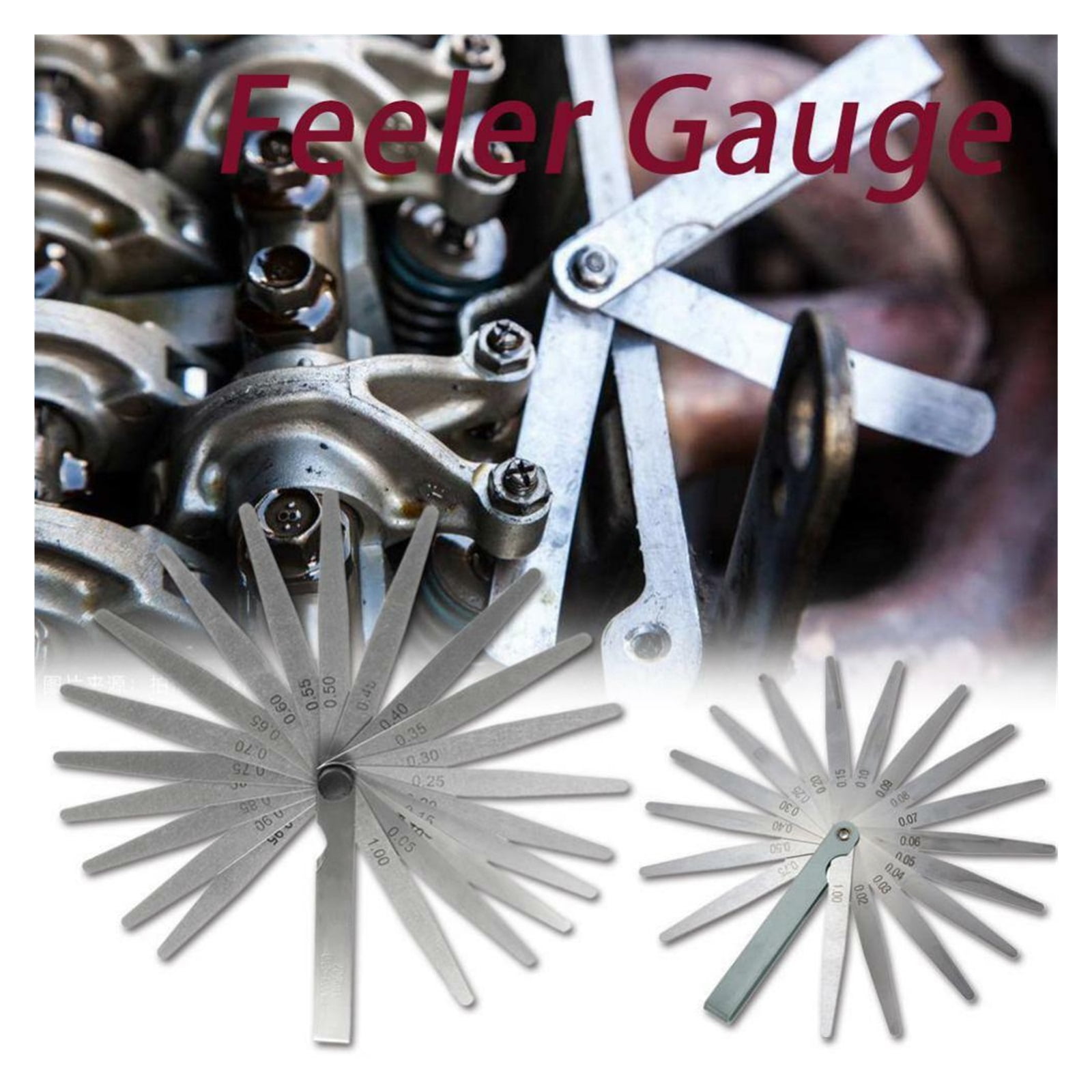 Feeler Filler Gauge 20/17 Blades HCS Gap Metric/SAE Measuring Tool Foldable Thickness Gap Metric Filler ,Easy to Use