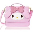 thumbnail image 1 of Kawaii Sanrio Cartoon Kuromi Messenger Shoulder Bag Girl Heart Crossbody Phone Key Case, bolso de mano de cuero PU para regalo de novia, 1 of 4