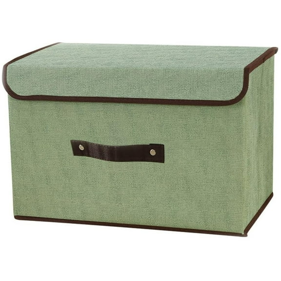 Tutuviw Foldable Storage Bin with Lid 1PCS Decorative Storage Box Organizer Containers Basket Cube with Handles Divider for Bedroom Closet Office Living Room (Small)