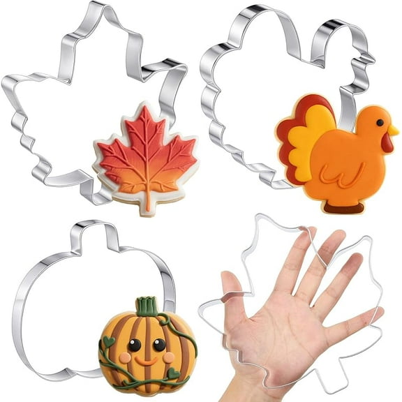 3 Pcs Large Halloween Cookie Cutters Set 7.5 Inch Extra Large Pumpkin Bat Ghost Shapes Stainless Steel Metal Giant Cookie Cutters Molds for Halloween Day Baking Party Kitchen Accessories