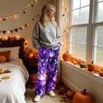 thumbnail image 4 of Trgacdwlo Halloween Pajama Pants Fuzzy Spooky Season Wide Leg Fleece Pj Pants Women Elastic Waist Winter Comfy Warm Lounge Pants Women, 4 of 6