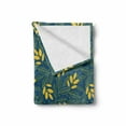 thumbnail image 2 of Yellow and Blue Soft Flannel Fleece Blanket, Autumn Season Foliage with Stars Circles on Blue Shade Background, Cozy Plush for Indoor and Outdoor Use, 70" x 90", Dark Blue and Yellow, by Ambesonne, 2 of 6