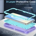 thumbnail image 7 of Xilaimitoo Compatible for Galaxy A16 5G Phone Case: Samsung Galaxy A16 5G 3 in 1 Full Body Shockproof, Heavy Duty Protection for A 16 5G, Light Purple+Blue, 7 of 7