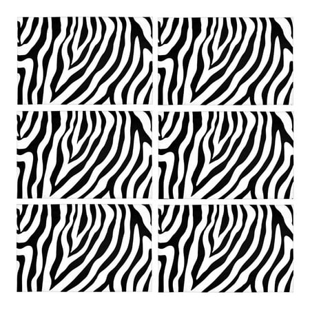 - MKHERT Zebra Skin Placemats Table Mats for Dining Room Kitchen Table Decoration 12x18 inch,Set of 6