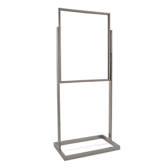 Econoco BH30 22 in. x 28 in. Bulletin Sign Holder with Rectangular Tubing Base - Chrome