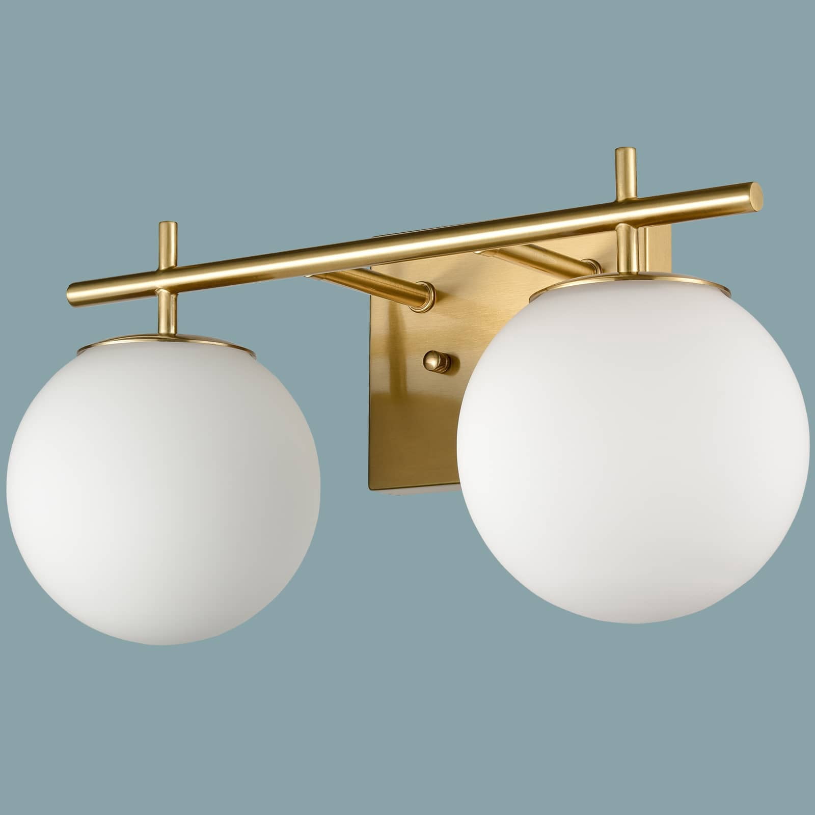 Gold Vanity Light Modern Bathroom Light Fixture Over Mirror with White Globe