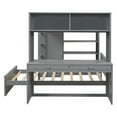 thumbnail image 5 of Full Size Solid Wood High Loft Bed with a Twin Size Stand-alone Bed, Shelves, Desk and Wardrobe, Thickened Wooden Higher Quality Loft Bed with Storage, 5 of 9