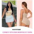 thumbnail image 3 of MANIFIQUE Womens' Waist Trainer Seamless V Neck Tummy Control Shapewear Bodysuit, 3 of 7