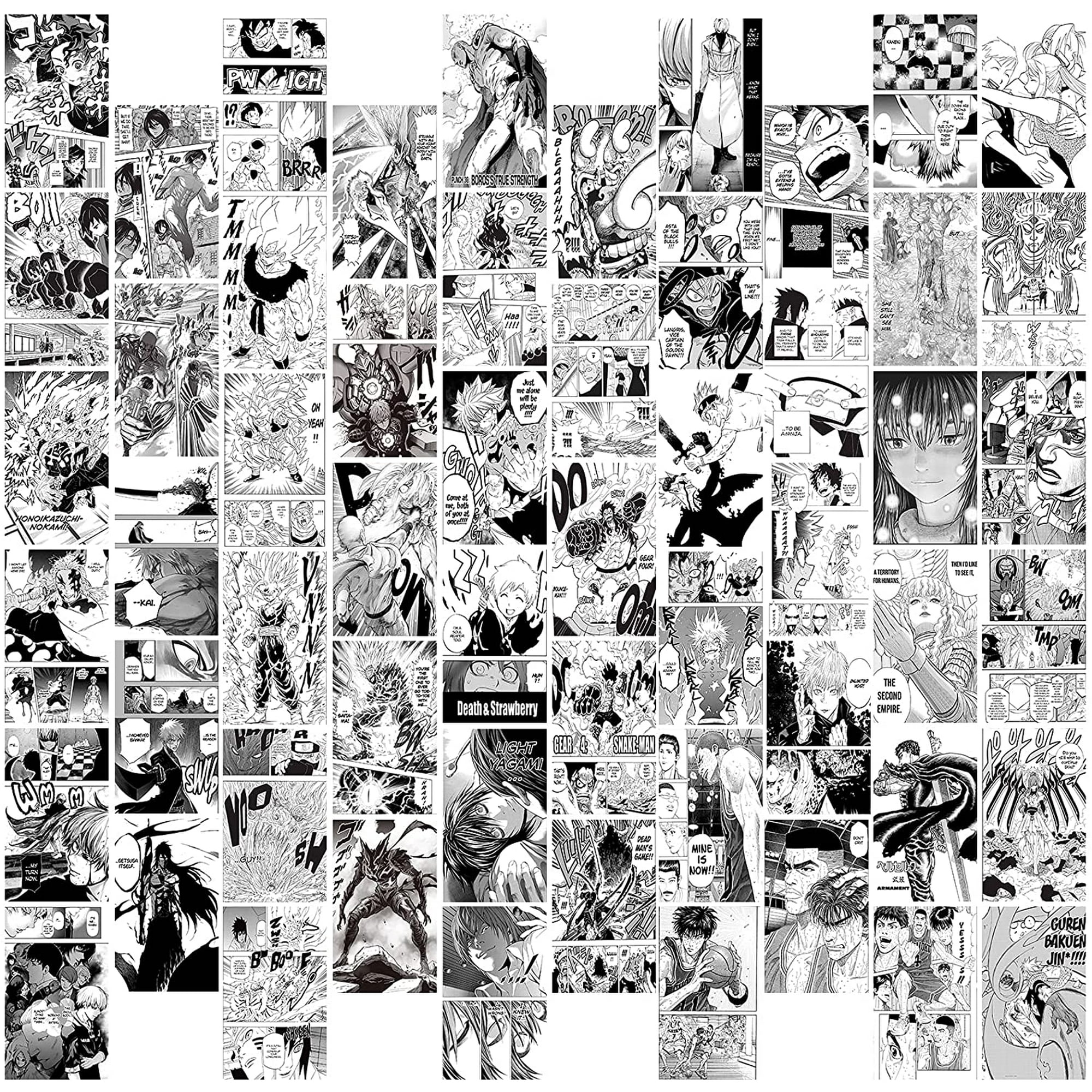 Manga Wall Collage Kit Black and White 60 PCS Anime Manga Aesthetic Wall  Decor Manga Panels for Wall 4x6 inch, Small Japan Anime Manga Posters for  Room Aesthetic (manga black white) -