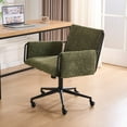 thumbnail image 2 of Kidol & Shellder Boucle Green Office Chair with Adjustable Height & Rolling Wheels - 300 lbs Weight Capacity with Armrests - Padded Desk Chair for Home Office, Bedroom, Makeup Vanity, 2 of 7