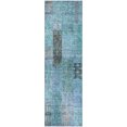 thumbnail image 2 of Addison Rugs Mayfield Washable Transitional Patchwork Teal Runner Rug, 2'3" x 7'6", 2 of 5