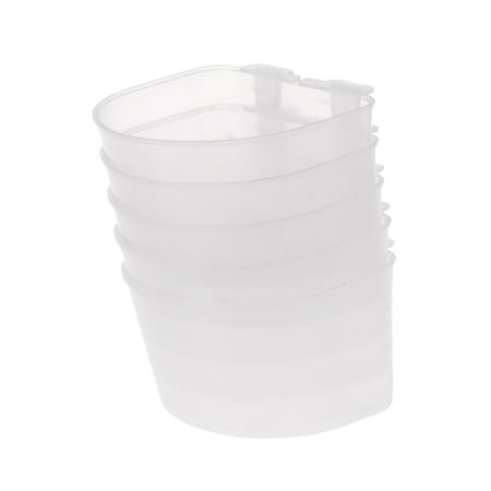 

5 Pack Bird Feeding Dish Plastic Cups Parrot Food Water Bowl Cage Coop Cup