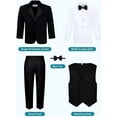 thumbnail image 5 of S.H. Churchill & Co 5-Piece Boys' Tuxedo Suit Set | Includes a Premium Formal Jacket, Pants, Shirt, Vest , and Bow Tie, 5 of 7