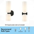 thumbnail image 5 of Claxy 2-Light Black Wall Sconces with Cylinder Milk Glass Shade Set of 2, 5 of 7