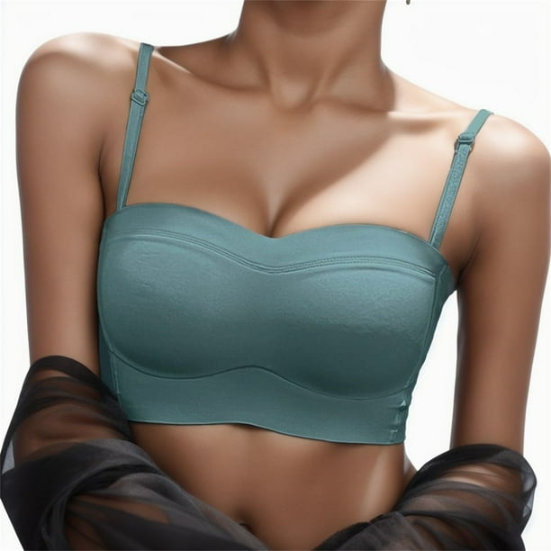 WILLBEST Brasier Transparente Mujer Sujetador De Espalda Baja Para Mujer, Sin Aros, Con Tirantes Finos Convertibles, Bralette Sin Costuras Para Dormir