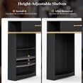 thumbnail image 6 of Manicure Table for Nail Tech, Glass Top Nail Desk w/Electric Dust Collector,  Beauty Workstation w/ 7 Drawers & Shelves (Black), 6 of 9