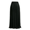 thumbnail image 6 of JNGSA Women's Pleated Maxi Skirts High Waist Ruched Soild Color Vintage Loose Beach Wrap Long Skirt Summer Flowy Skirts for Party Black, 6 of 9