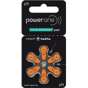 Power One Evolution Size 13 Hearing Aid Batteries - 1.45V Zinc Air with Improved Battery Life (12 Batteries)