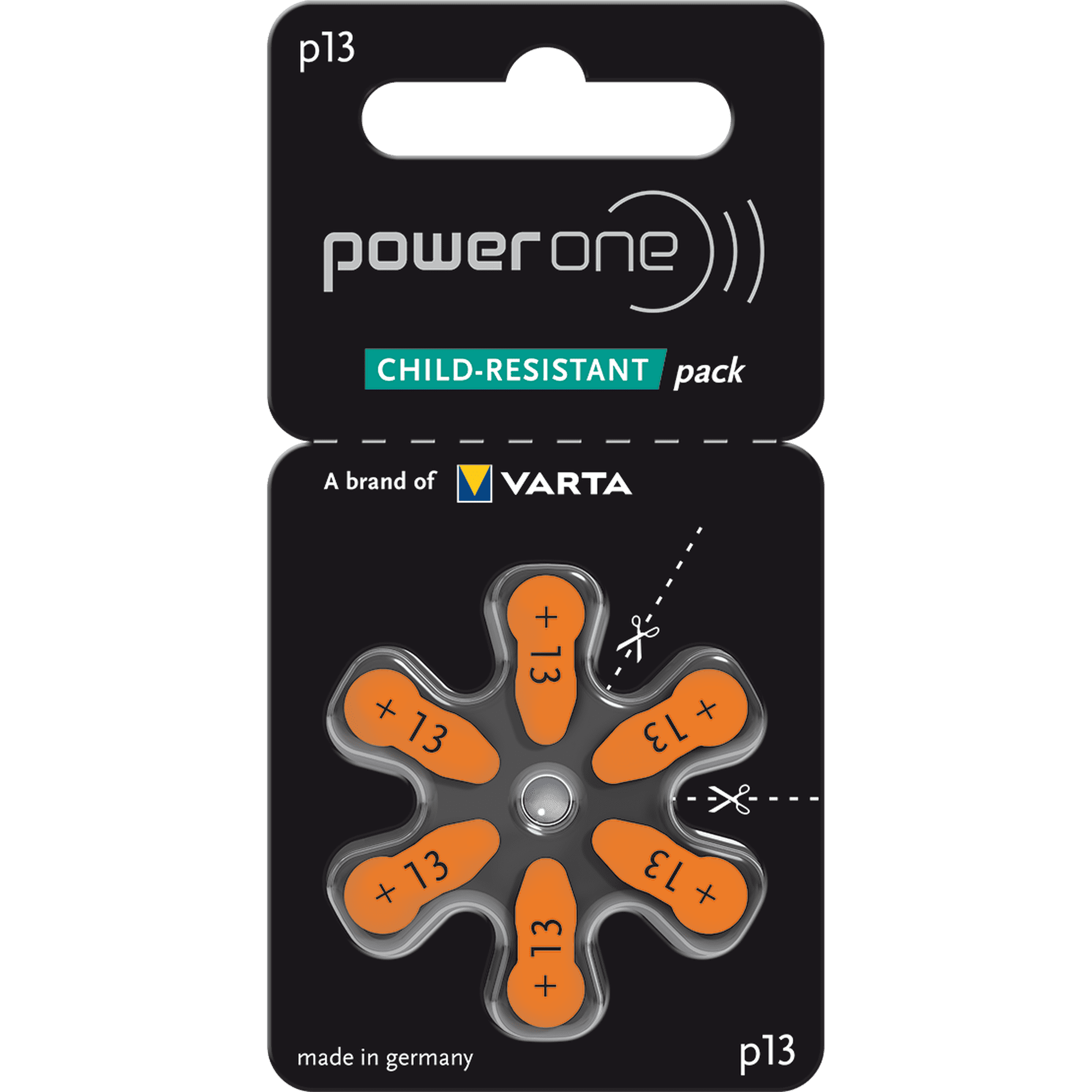Power One Evolution Size 13 Hearing Aid Batteries - 1.45V Zinc Air with Improved Battery Life (12 Batteries)