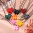 thumbnail image 3 of Collar de pareja en forma de corazón de 2 piezas cadena de clavícula de empalme desmontable de doble capa adecuada para regalos de cumpleaños regalos del Día de San Valentín, 3 of 4