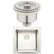 American Imaginations AI-31745 20 in. Undermount Brushed Nickel Laundry Sink Set for Deck Mount Drilling - Strainer