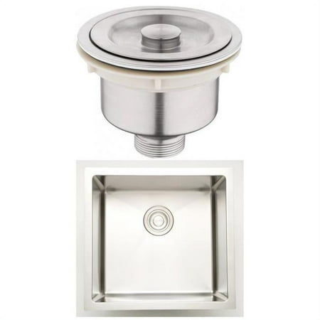 American Imaginations AI-31745 20 in. Undermount Brushed Nickel Laundry Sink Set for Deck Mount Drilling - Strainer