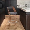 thumbnail image 2 of JERFIT 360 Swivel Bar Stool with Padded Seat, Gray Faux Leather and Wood Finish for Kitchen Island, Counter Height Stool, 2 of 9