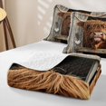 thumbnail image 4 of Homewish Funny Highland Cow Quilt Full for Kids, Rustic Farmhouse Full Bedspread Sets, 3-Piece, 1 Comforter and 2 Pillowcases, 4 of 7