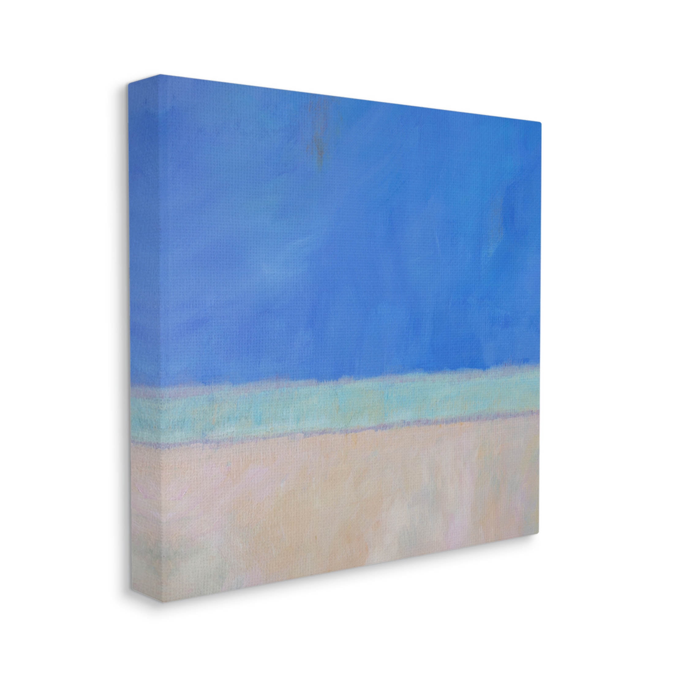 Stupell Industries Abstract Blocked Landscape Blue Stripe Painting Gallery Wrapped Canvas Print Wall Art, Design by Carol Young