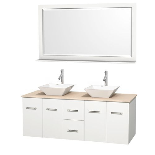 Centra 60 Inch Double Bathroom Vanity, 58 Inch Bathroom Vanity Mirror