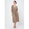 thumbnail image 2 of MISS LAVISH LONDON Beach Dress Swim Cover Up Drawcord At The Waist and V-shaped Neckline Kaftan Dresses for Women - 174-Motley Green, Large, 2 of 7