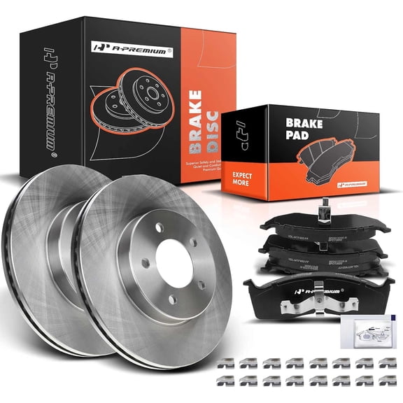 A-Premium 11.69 inch (297mm) Front Vented Disc Brake Rotors   Ceramic Pads Kit Compatible with Select Chrysler and Dodge Models - 300M 1999-2004, Concorde/Intrepid 1998-2004, LHS 1999-2001, 6-PC Set