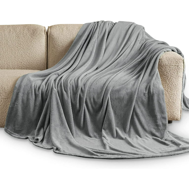 Bedsure Fleece Bed Blankets Queen Size Grey - Soft Lightweight Plush Fuzzy  Cozy Blanket,90X90 inches 