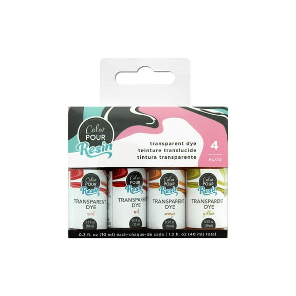 American Crafts Color Pour Resin Dyes .3oz 4/Pkg-Translucent - Warm