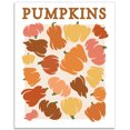 thumbnail image 1 of 1PCS Abstract Autumn Wall Art Prints Vintage Pumpkin Paper Poster Fall Print Ivory Poster Board Art White Cardboard Drawing Colorful Background Home Room Thanksgiving Party Decor 28x35cm, 1 of 7