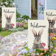 thumbnail image 2 of Banderas de jardín de bienvenida de Pascua para exteriores, bandera de jardín de conejo de primavera de 30 x 45 cm de doble cara, banderas de jardín navideñas de tulipán y conejito, 2 of 8