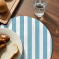 thumbnail image 3 of Aqua Striped Round 13 Inch Placemats Set of 6, Modern Farmhouse Blue White Stripes HeatResistant Non Slip Place Mats for Dining Table, Wipeable Braided Kitchen Table Mats for Housewarming, 3 of 9