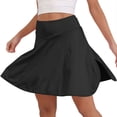 thumbnail image 4 of SYMOID Womens High Waisted Skort with Built-in Shorts 2-in-1 Tummy Control A-Line Flared Tennis Golf Skirt Black,Size XL, 4 of 6