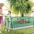 thumbnail image 2 of Topbuy 69” x 36” x 12” Galvanized Raised Garden Bed with Greenhouse Cover Raised Planter Box Kit with Roll-up Door 8PCS T Tags & A Pair of Gloves, 2 of 10