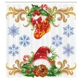thumbnail image 3 of Ambesonne Christmas Shower Curtain, Stocking Santa Hat, 69"Wx75"L, Multicolor, 3 of 5