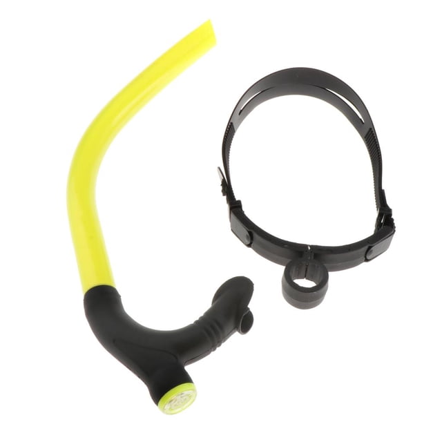 Natación de regazo, snorkel húmedo, boquilla frontal cómoda con correa ajustable Amarillo