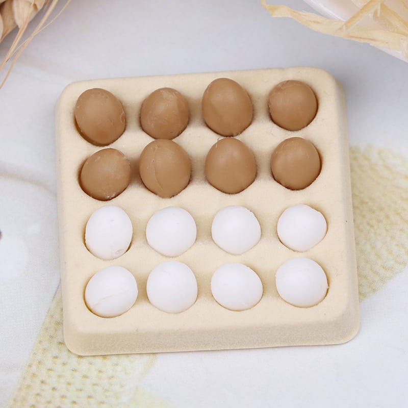 1:12 Dollhouse miniature egg carton with 16 pcs eggs dollhouseRSDE
