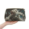 thumbnail image 4 of Easygdp Astronaut Polar Bear Roar Leather Makeup Bag Zipper Pouch Travel Cosmetic Organizer for Women and Girls, Make up Bag with Zipper, 4 of 8