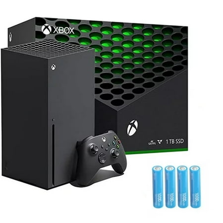 Microsoft Xbox Series X 1TB SSD Gaming Console with 1 Xbox Wireless Controller - Black, 2160p Resolution, 8K HDR, Wi-Fi, w/Batteries