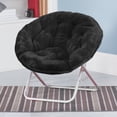 thumbnail image 3 of Urban Shop Faux Fur Saucer Chair with Metal Frame, One Size, Black, 3 of 5