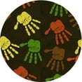 thumbnail image 1 of Ahgly Tapis Rond Lavable en Machine Intérieur Transitionnel Chêne Brun, 8 Pieds Rond, 1 of 7